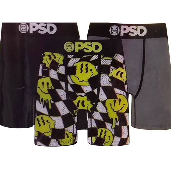 PSD Warped Smile Check/Solid 3-PK Boxer Briefs - Picture 1 of 5